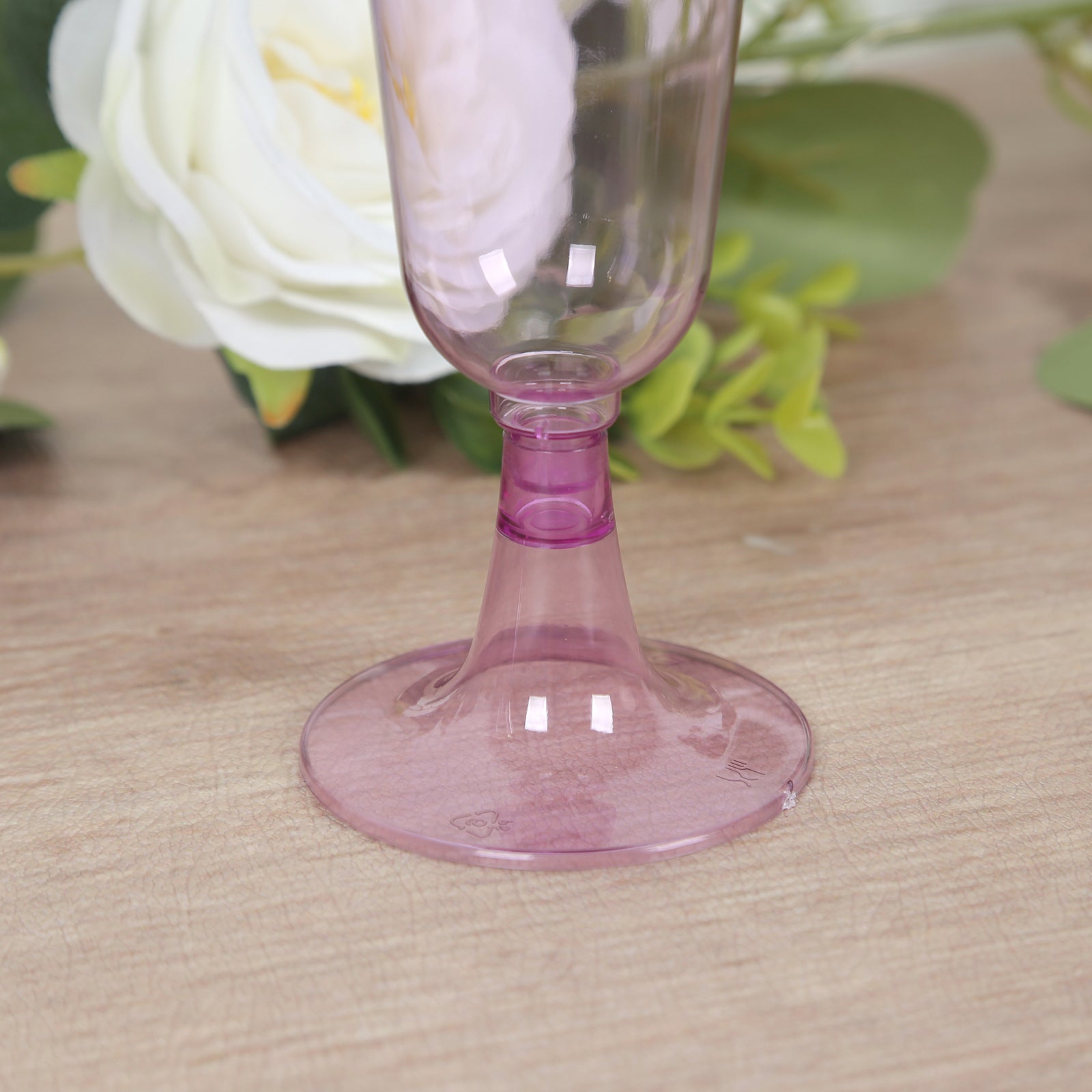 12-Pack Plastic Champagne Flutes Transparent Purpler with Gold Rim - Stylish Disposable Cocktail Glasses for Parties 5oz 6"