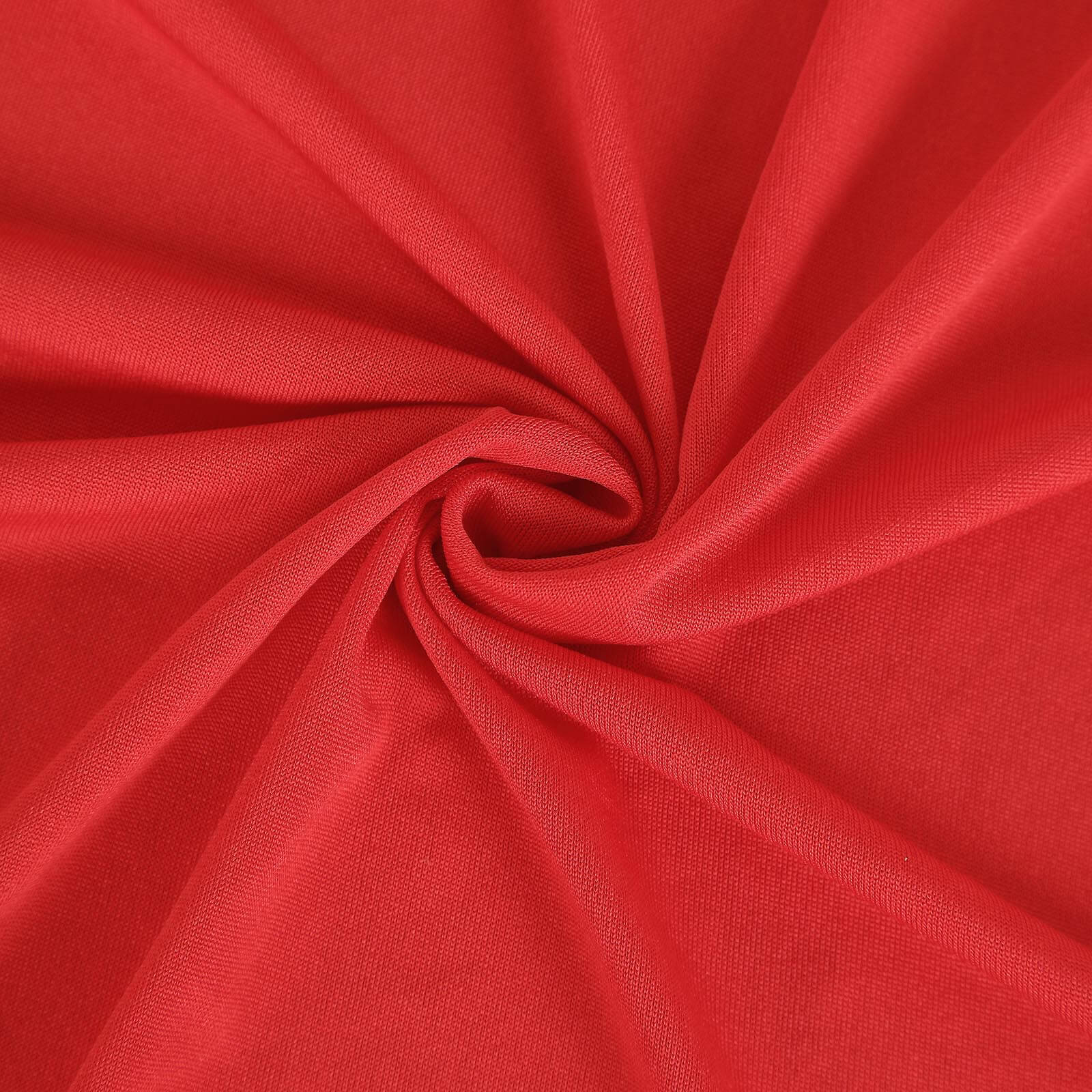 Stretch Spandex 72"x30" Rectangular Table Cover Red with Curved Open Back Design Tailored Professional Look