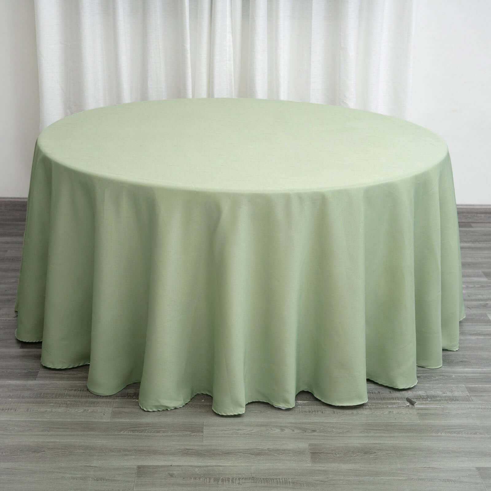 Polyester 120" Round Tablecloth Sage Green - Seamless Wrinkle-Resistant Table Cover