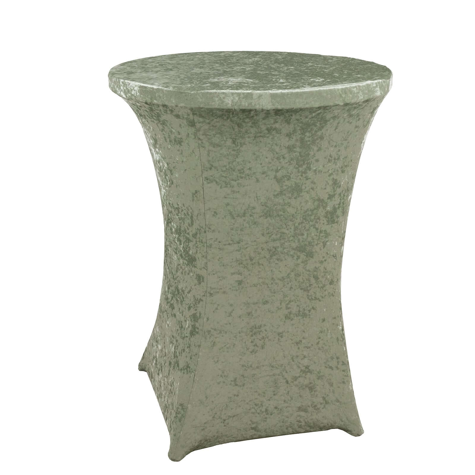 Crushed Velvet Spandex 32" Round Cocktail Table Cover Sage Green Smooth Highboy Tablecloth