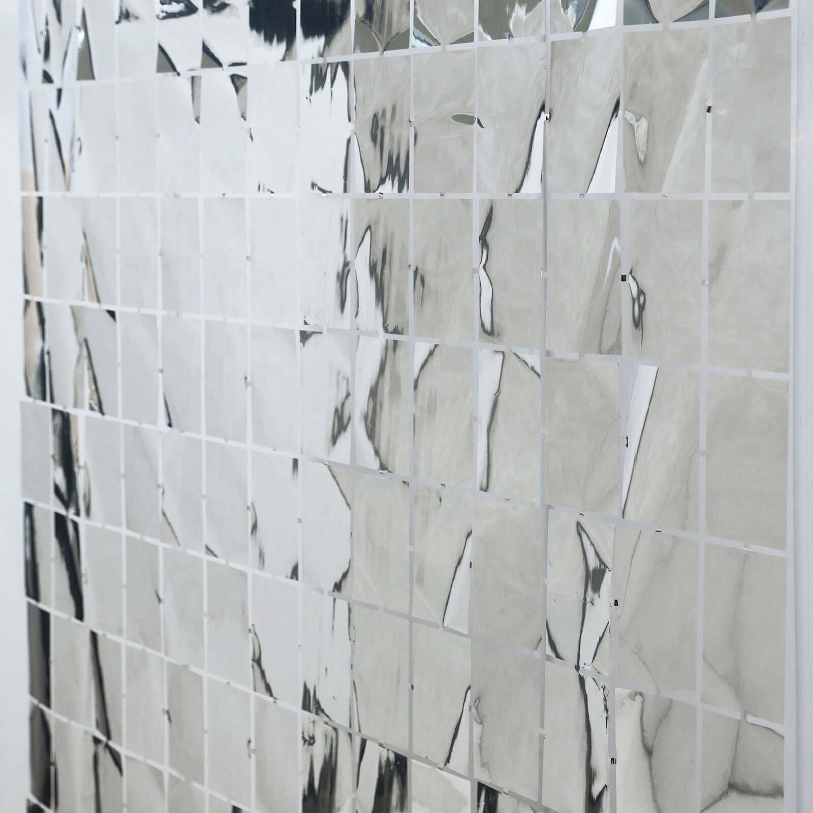 Shiny Silver Metallic Foil Rectangle Curtain Party Backdrop Door Window Curtain - 3ftx6.5ft