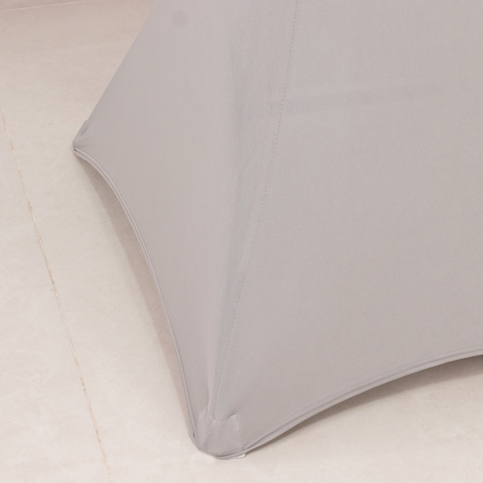 Spandex 33"-36" Round Cocktail Table Cover Silver - Easy to Maintain Stretch Fitted Highboy Tablecloth