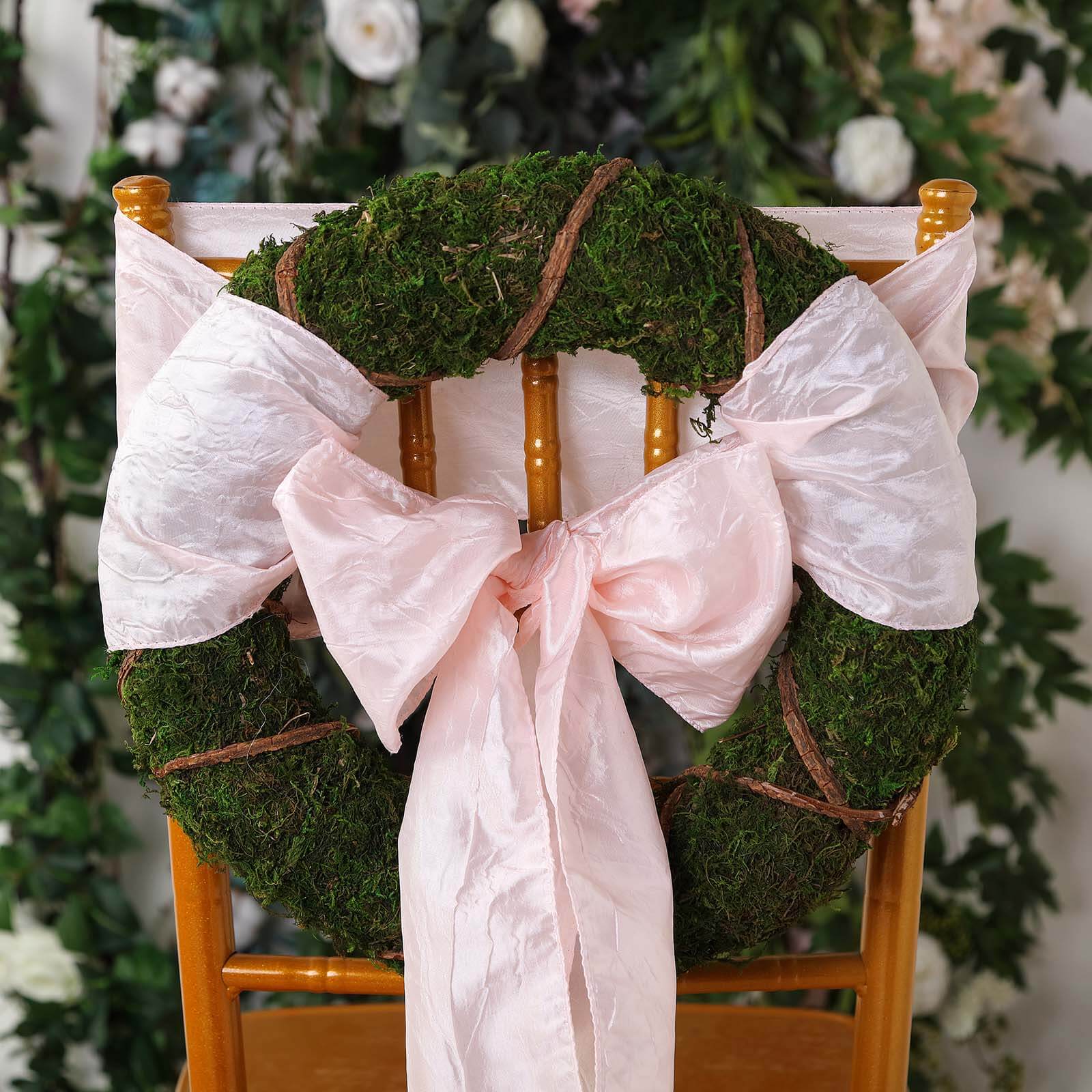 2 Pack 14" Green Natural Preserved Moss Wreaths With Twine Twig Wrap