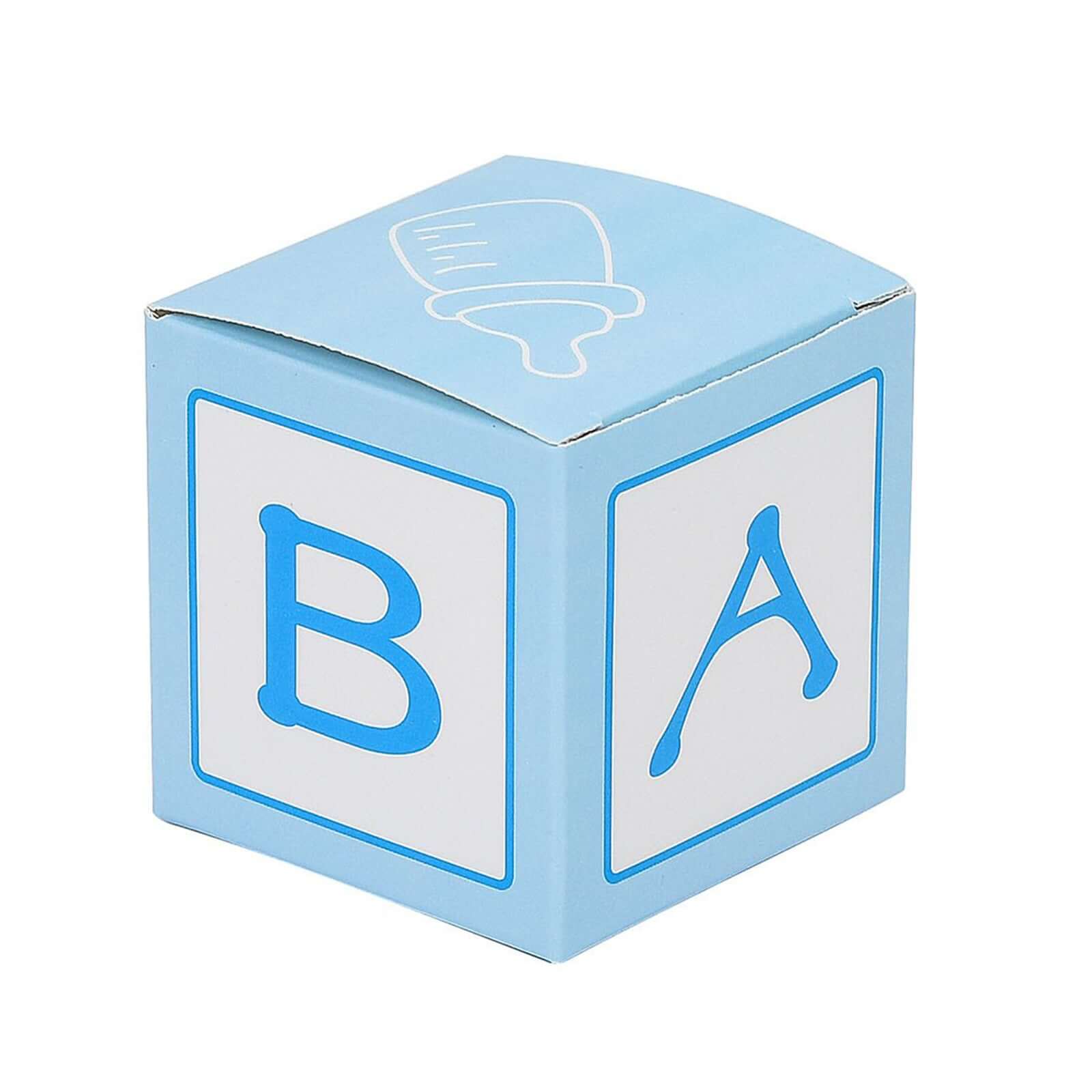 25 Pack 2" Light Blue Baby Shower Party Favor Candy Gift Boxes