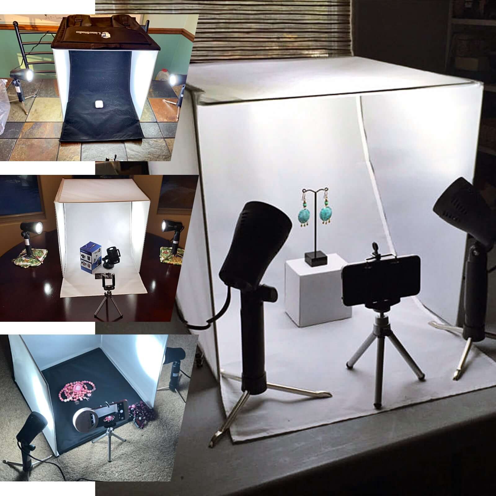 16"x16" Table Top Photo Studio Lighting Tent Box Kit, Photography Prop Shoot Set