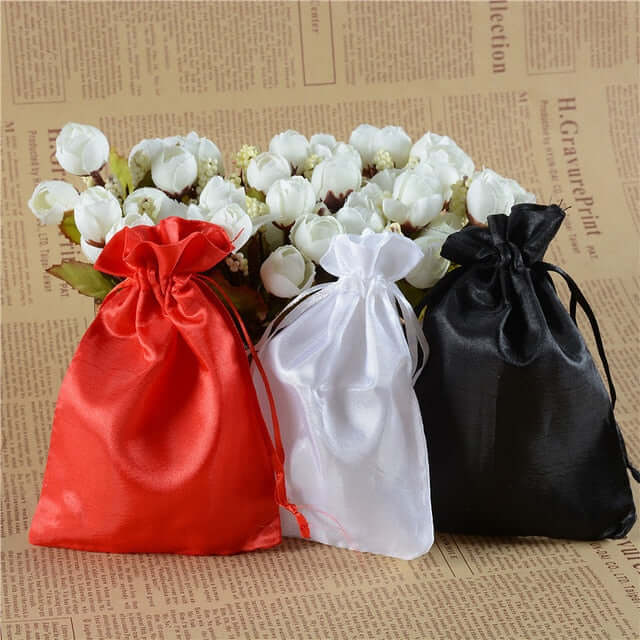 12 Pack 5"x7" Yellow Satin Drawstring Wedding Party Favor Gift Bags