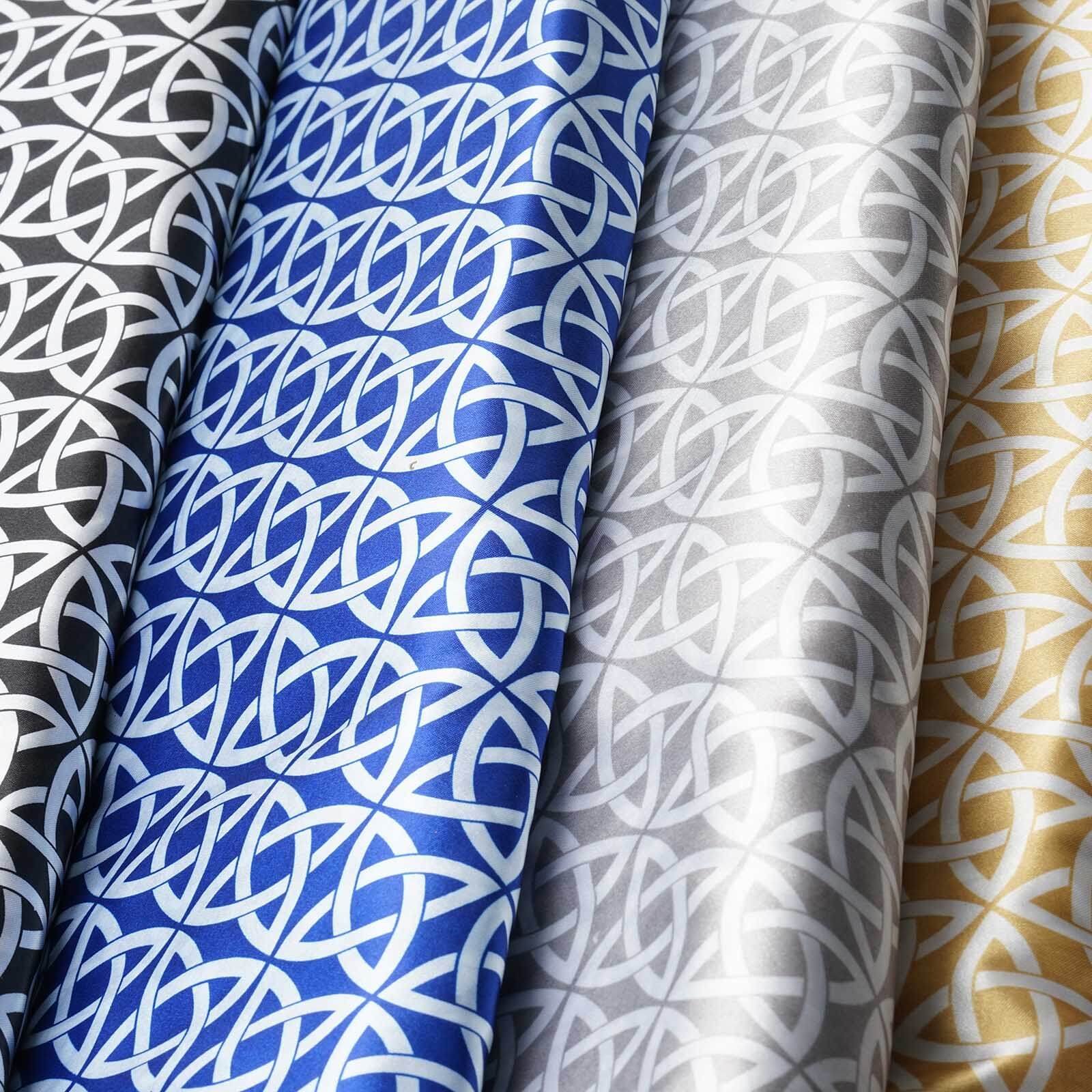 54"x10 Yards Silver White Zen Design Satin Fabric Bolt, DIY Craft Fabric Roll
