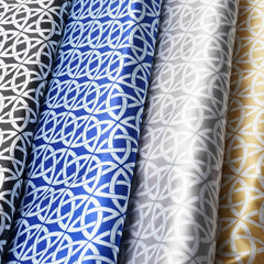 54"x10 Yards Silver White Zen Design Satin Fabric Bolt, DIY Craft Fabric Roll