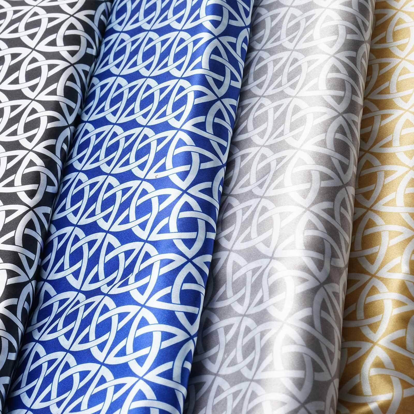 54"x10 Yards Royal Blue Zen Design Satin Fabric Bolt, DIY Craft Fabric Roll