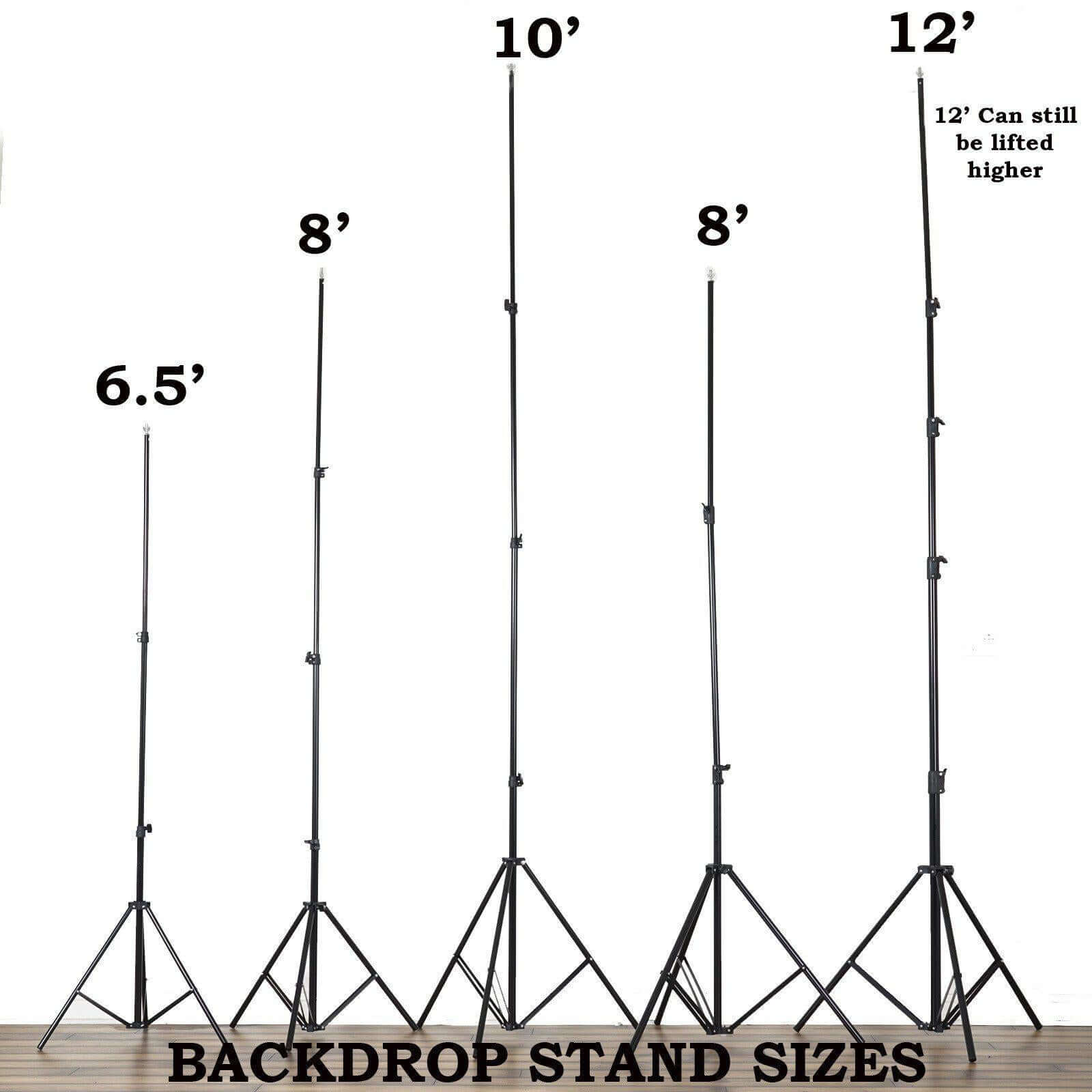 8ftX10ft Metal Adjustable Photography Backdrop Stand Kit and FREE Clips