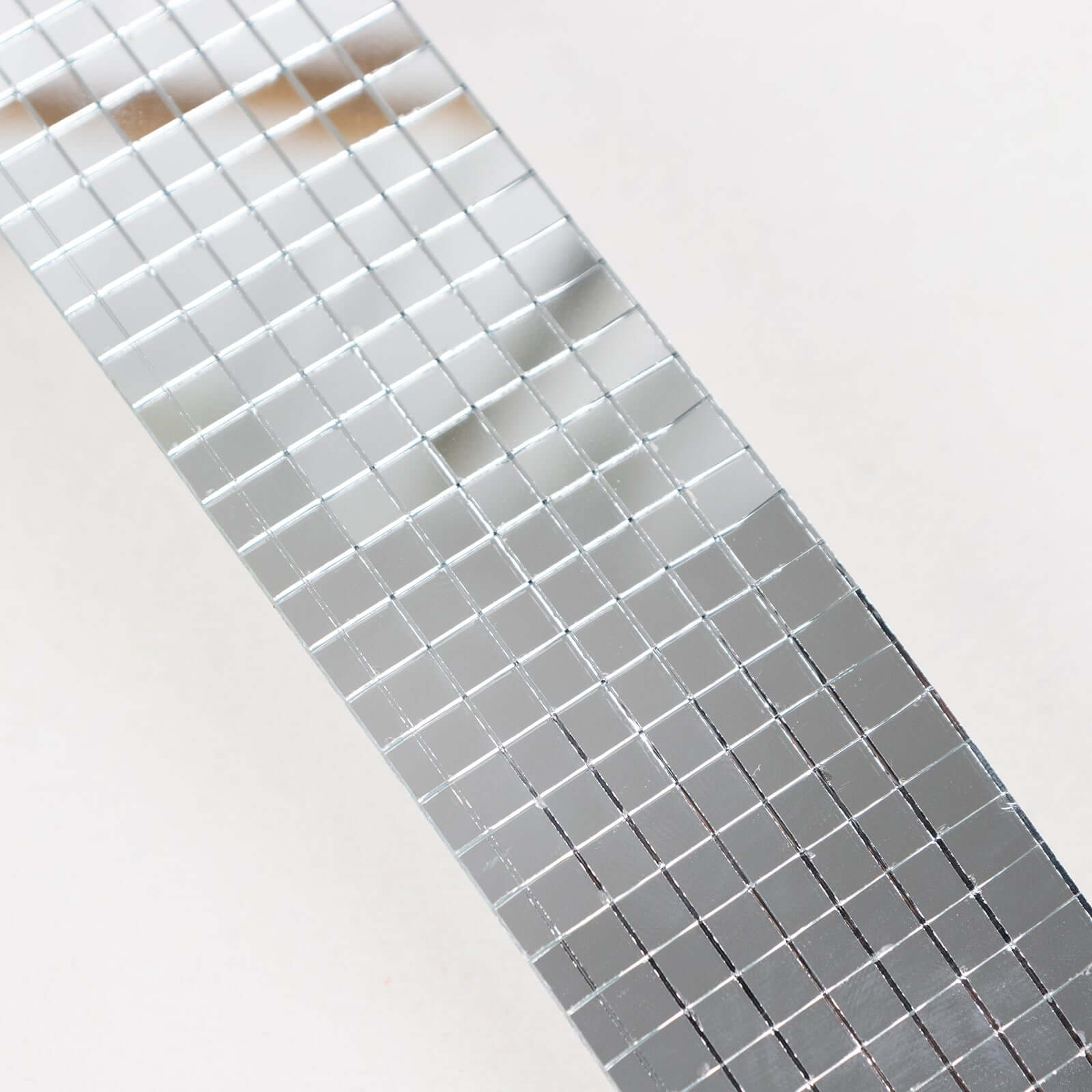 3 Pack Silver Self-Adhesive Glass Mirrors Mosaic Rolls, 9ft Mini Square Real Glass Mirror Tiles Stickers