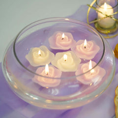 Glass Floating Candle Bowl Multi-Purpose Design - Table Centerpiece for Decor 10"