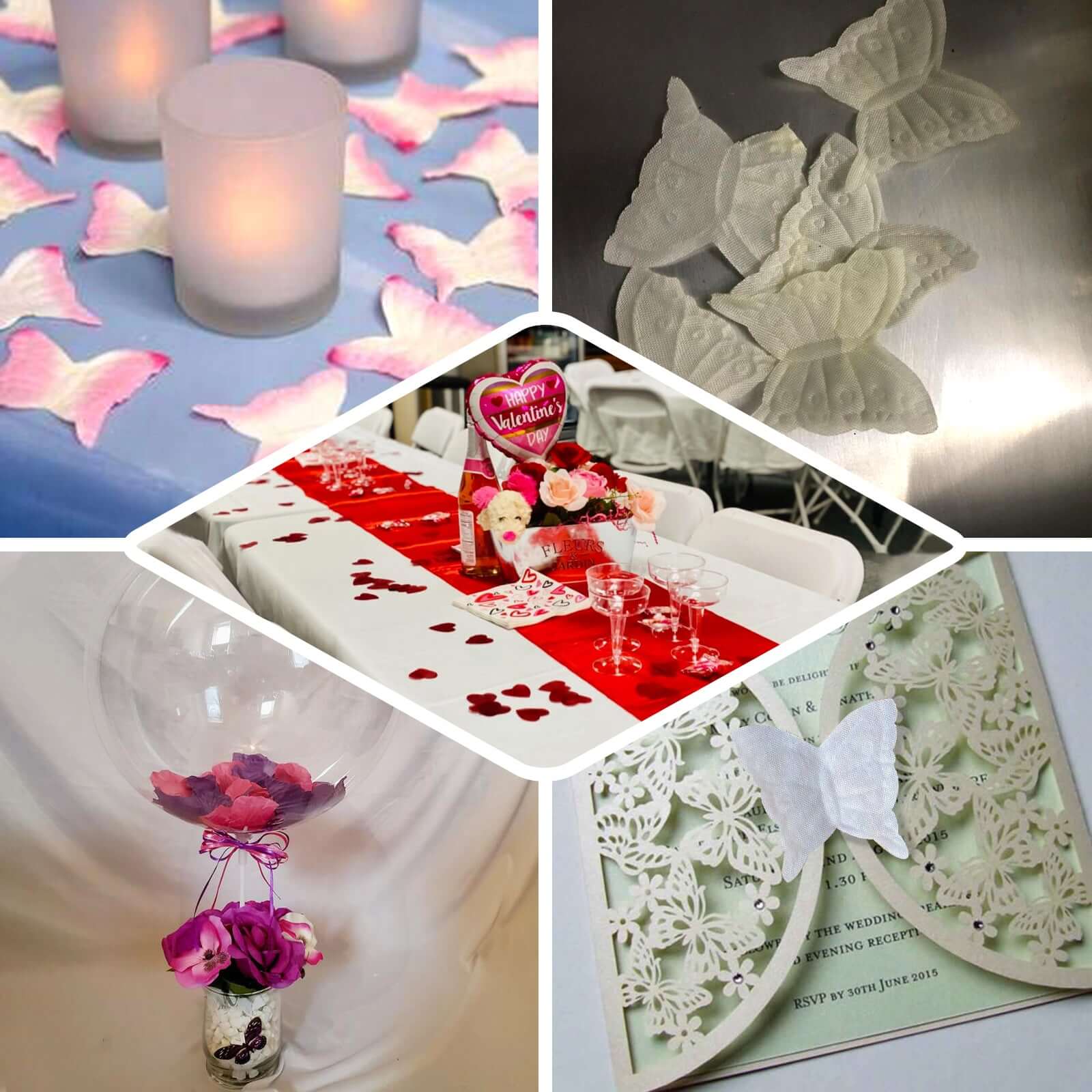 500-Pack Butterfly Scatters Red Silk Confetti - Decorative Party Table Accents