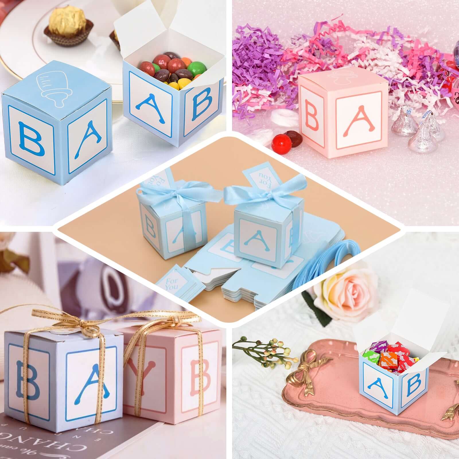 25 Pack 2" Pink Baby Shower Party Favor Candy Gift Boxes