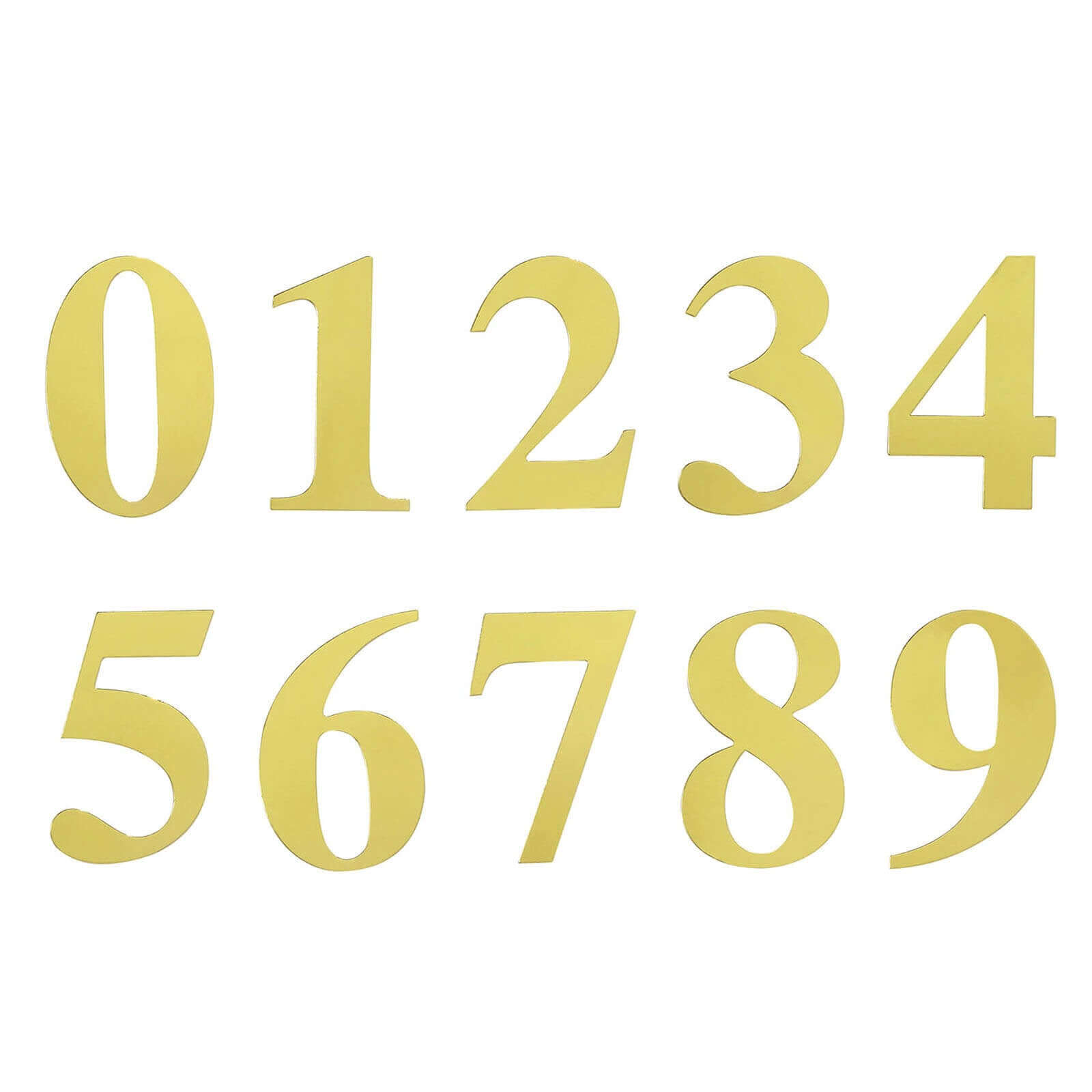 4 Pack 5" Metallic Gold 0-9 Number Stickers Banner, Customizable Stick On Numbers - 2