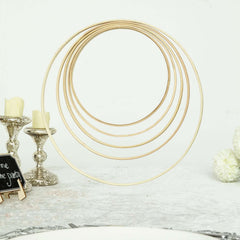 Set of 5 Natural Wooden Rings for Crafts, Floral Hoop Wreath