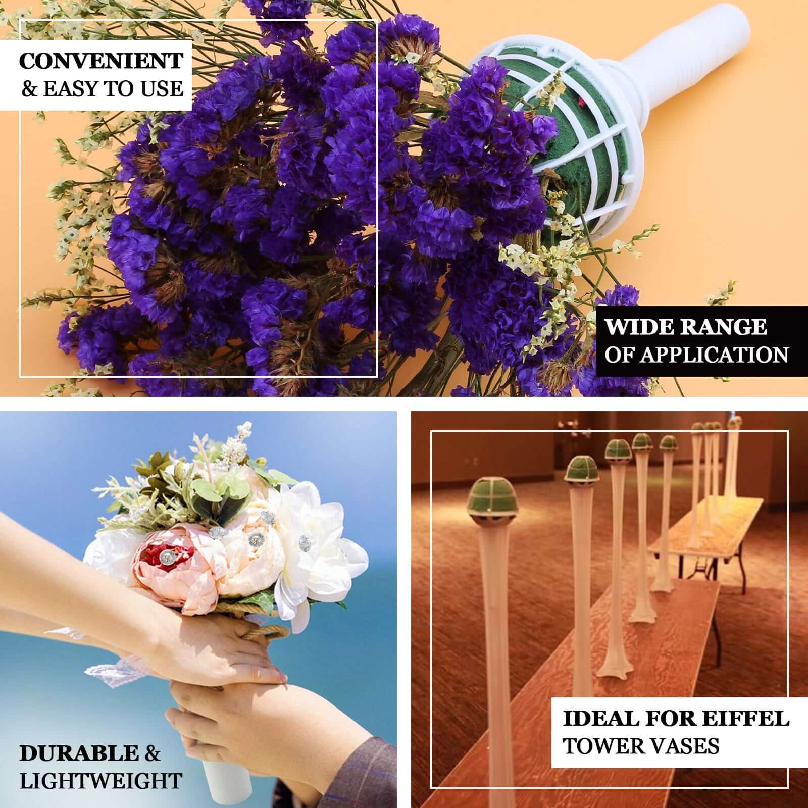 6 Pack 7" Foam DIY Flower Bouquet Holders, DIY Centerpiece Filler