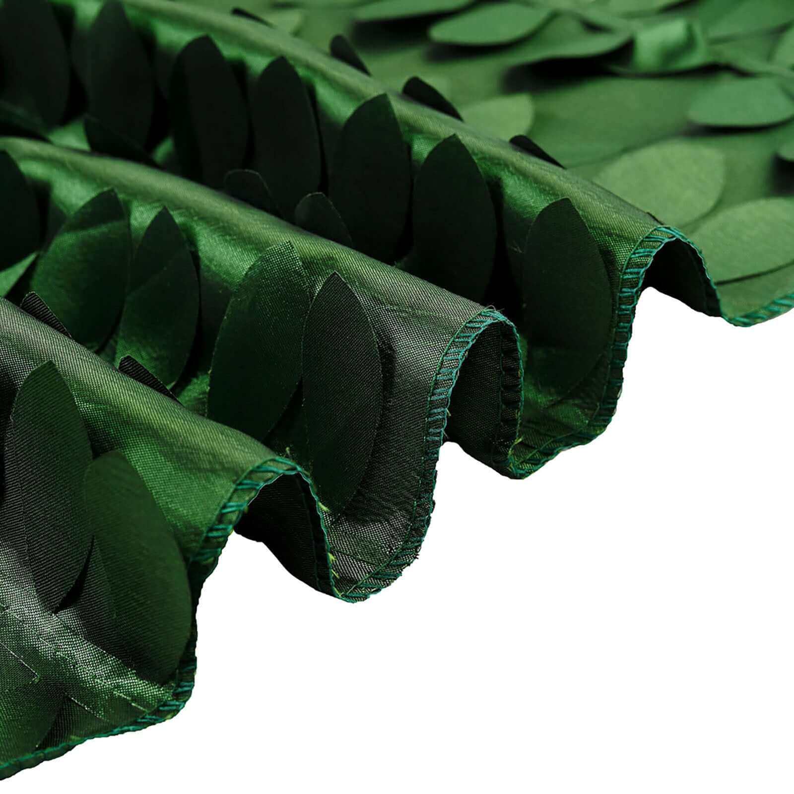 Taffeta 90"x90" Table Overlay Square Tablecloth Green - Leaf Petal Design for Stylish Celebrations