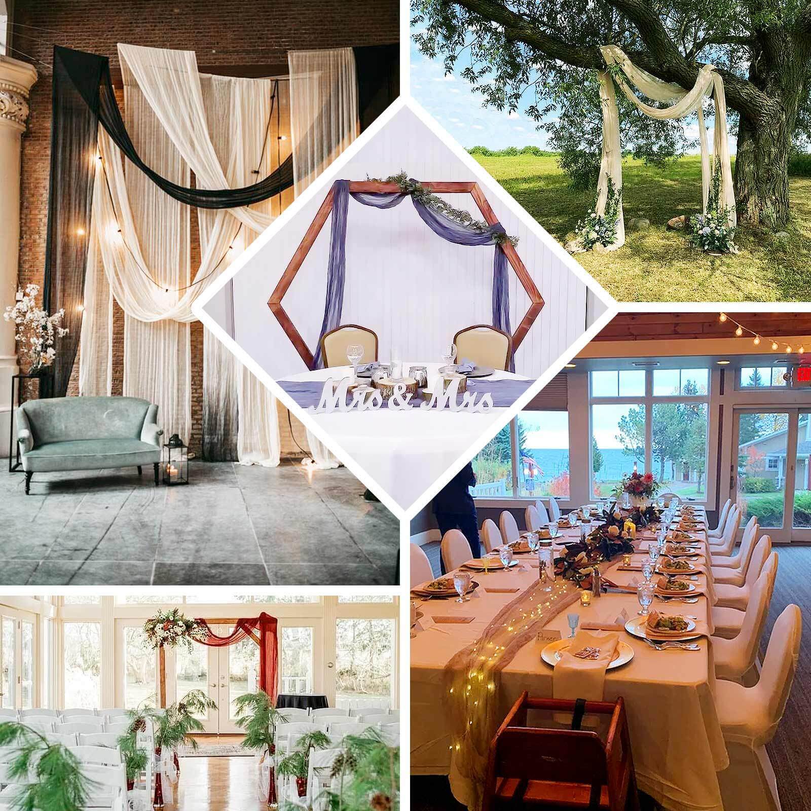 20ft Purple Gauze Cheesecloth Fabric Wedding Arch Drapery, Window Scarf Valance, Boho Decor Arbor Curtain Panel