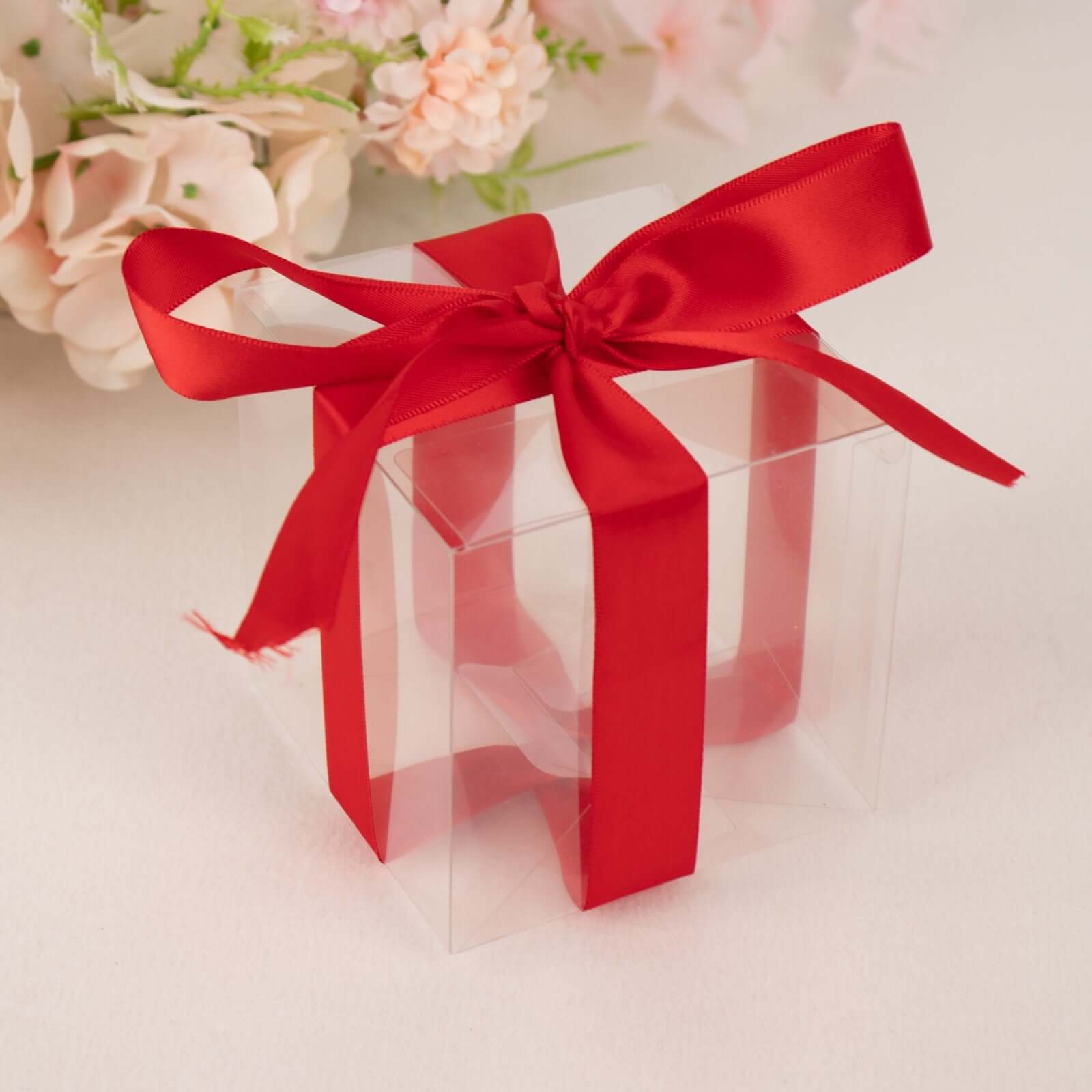 100 Yards 7 8" Red Single Face Decorative Satin Ribbon
