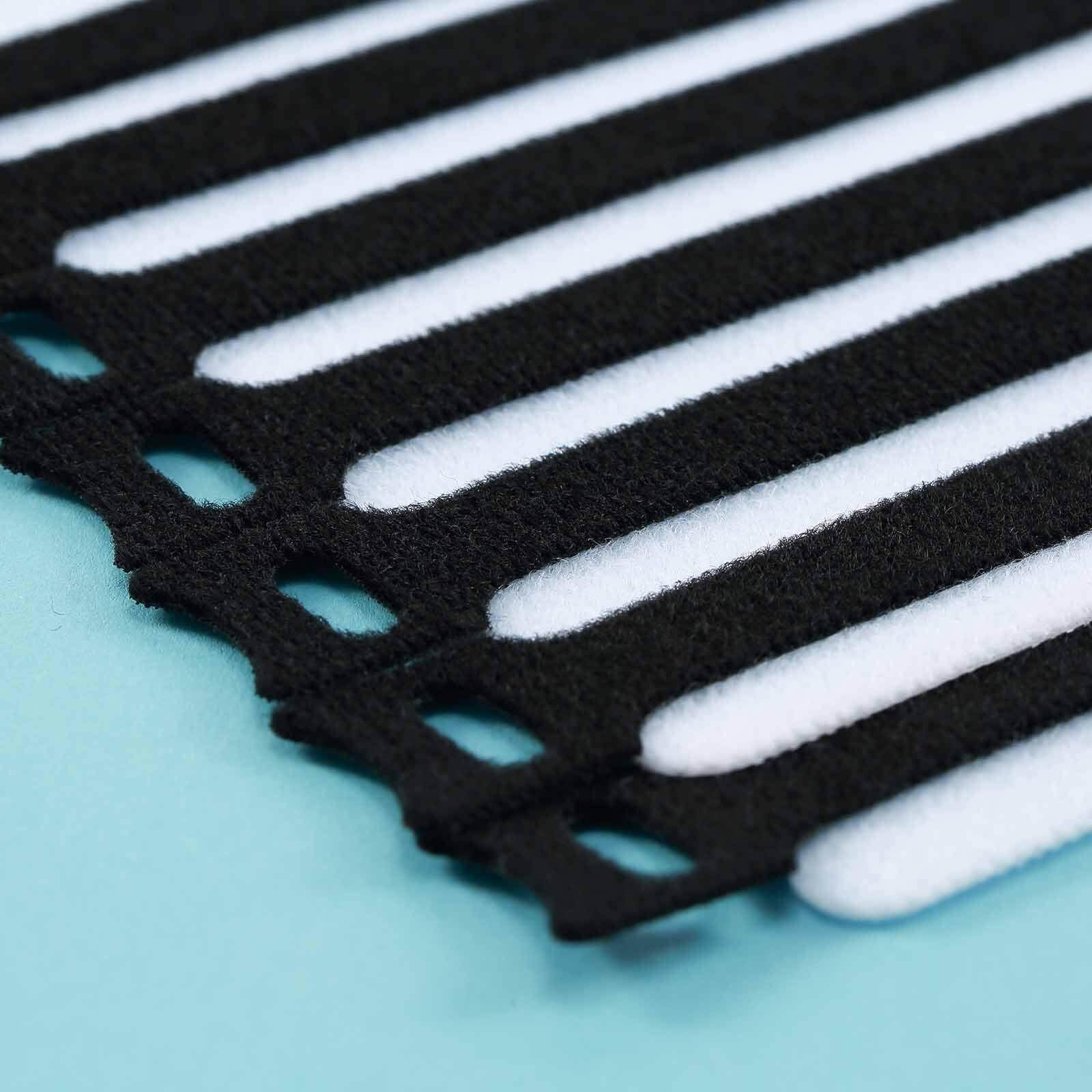 12 Pack 8" Black Reusable Fastening Velcro Cable Ties, Adjustable Hook and Loop Cord Organization Straps
