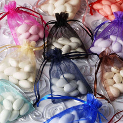 10 Pack 3"x4" Burgundy Organza Drawstring Wedding Party Favor Gift Bags - Clearance SALE