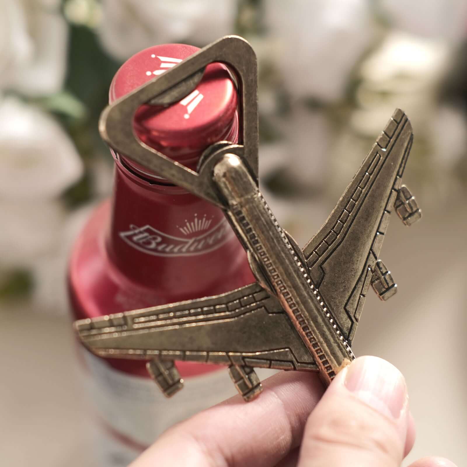 4" Antique Gold Metal Airplane Bottle Opener Vintage Party Favor Gift Box Pre-Packed