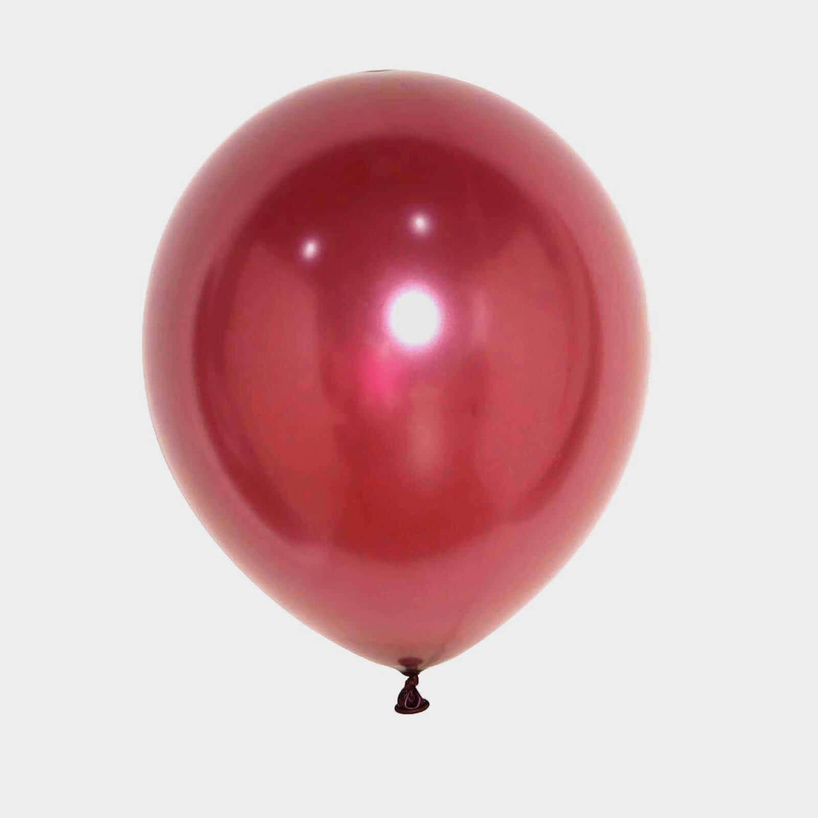 25 Pack 12" Shiny Pearl Burgundy Latex Helium or Air Balloons