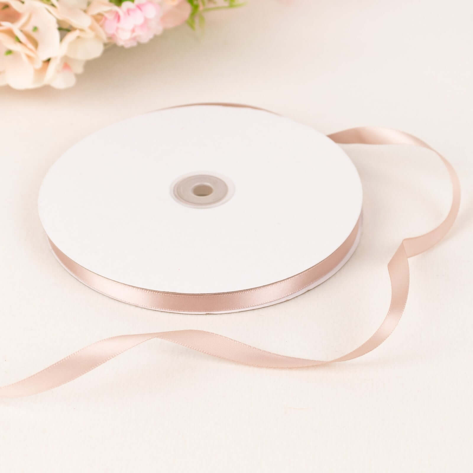 100 Yards 3 8" Nude Single Face Decorative Satin Ribbon