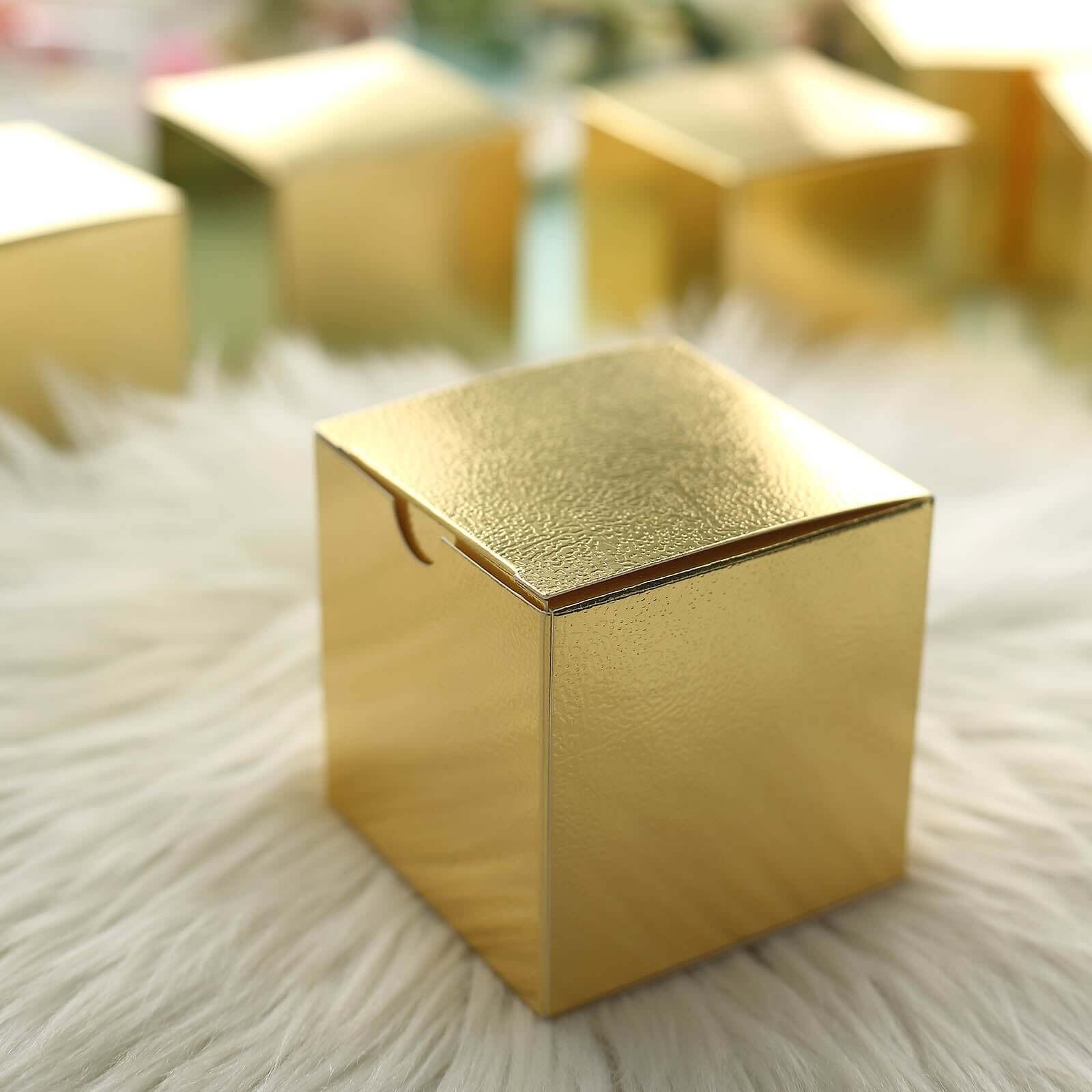 100 Pack 3" Easy DIY Gold Party Or Shower Favor Candy Gift Boxes