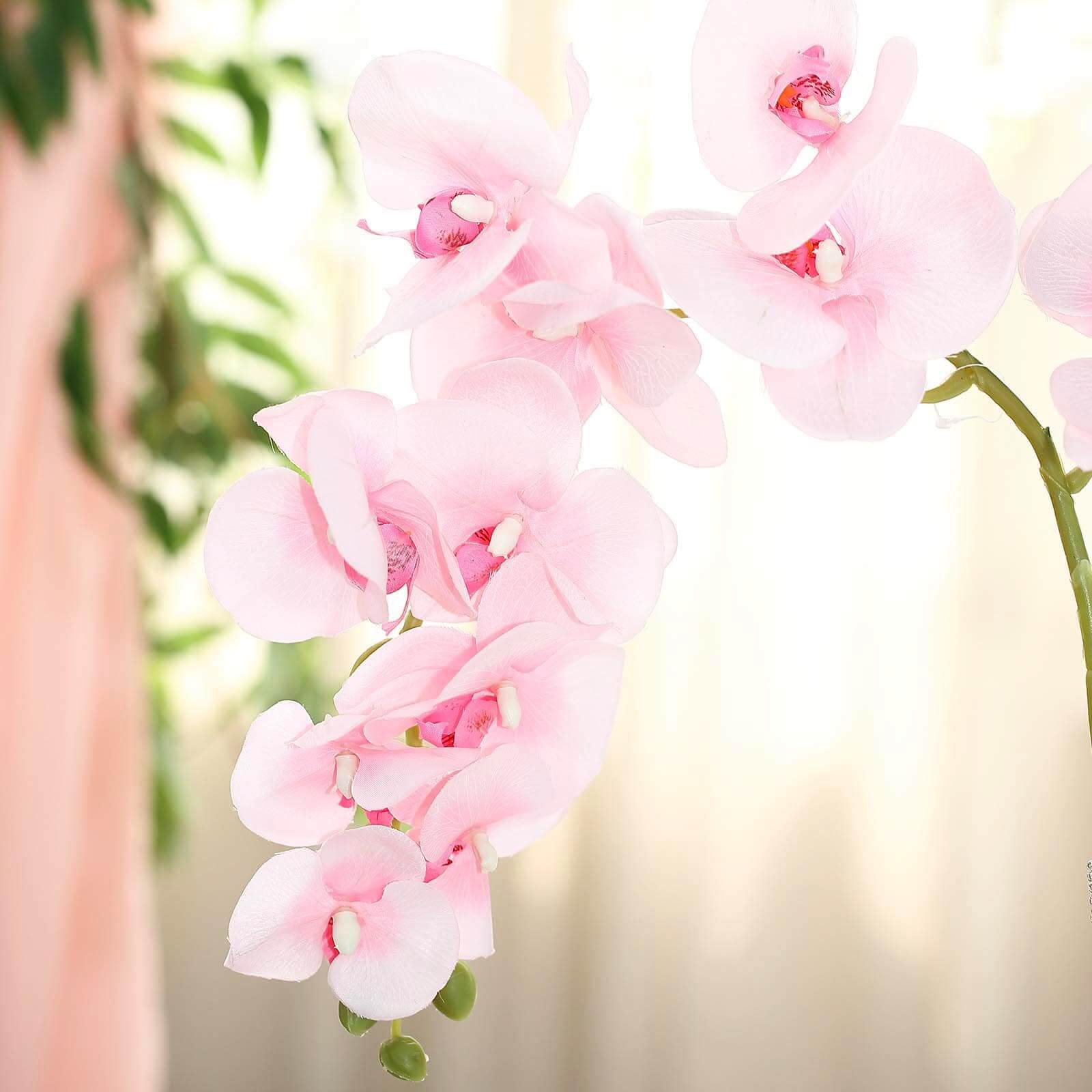 2 Stems 40" Tall Pink Artificial Silk Orchid Flower Bouquets
