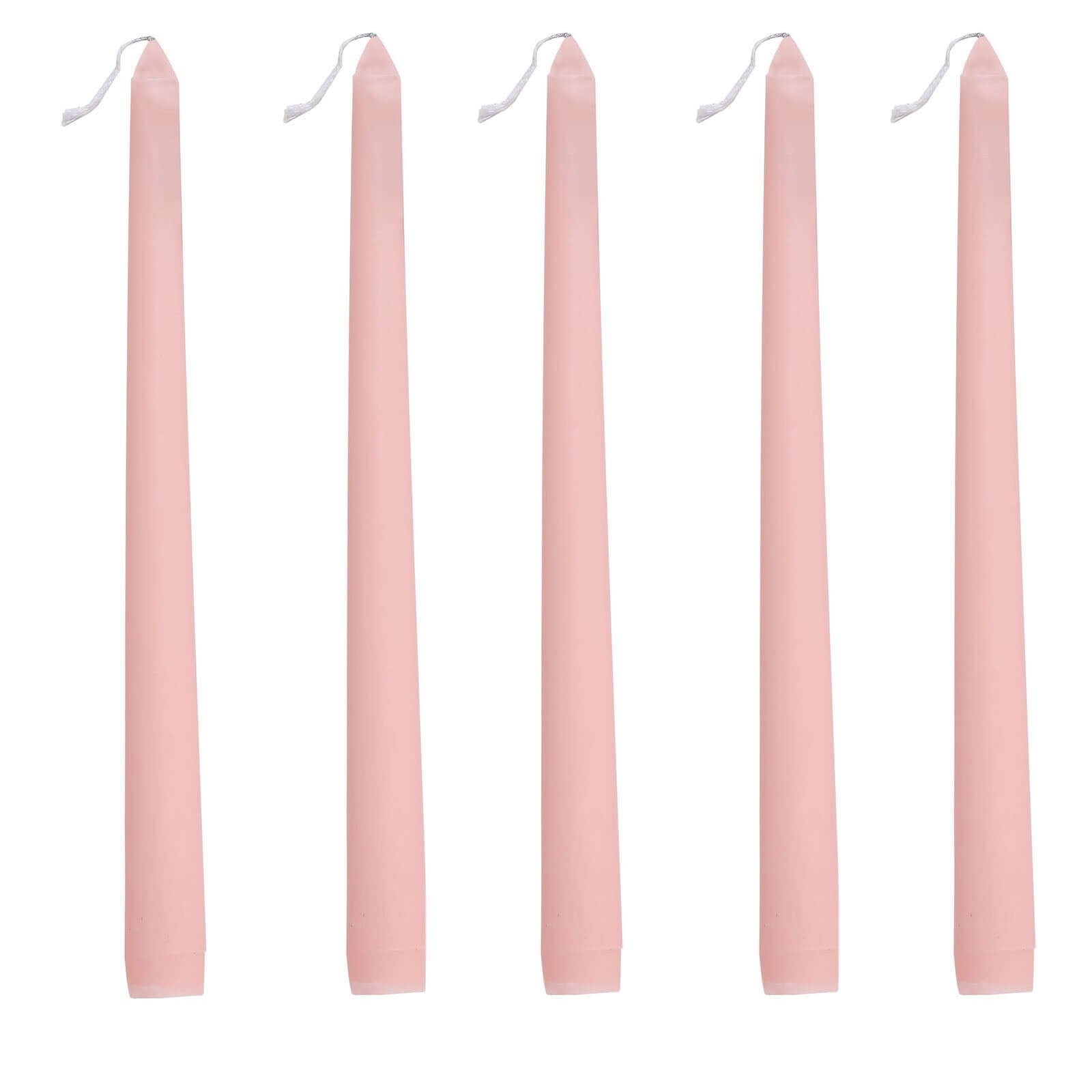 12-Pack Taper Candles Premium Wax Design Blush - Unscented Candles for Upscale Settings 10"