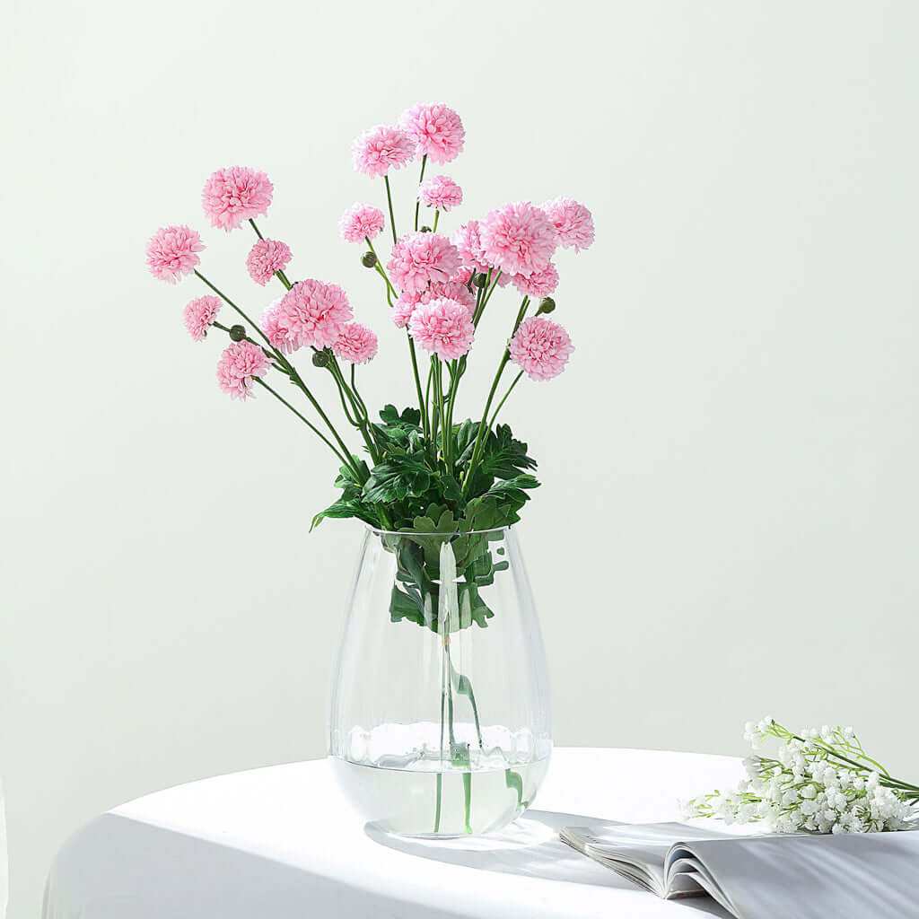 2 Bushes 33" Blush Artificial Mums Spray, Faux Chrysanthemum Flower Bouquet