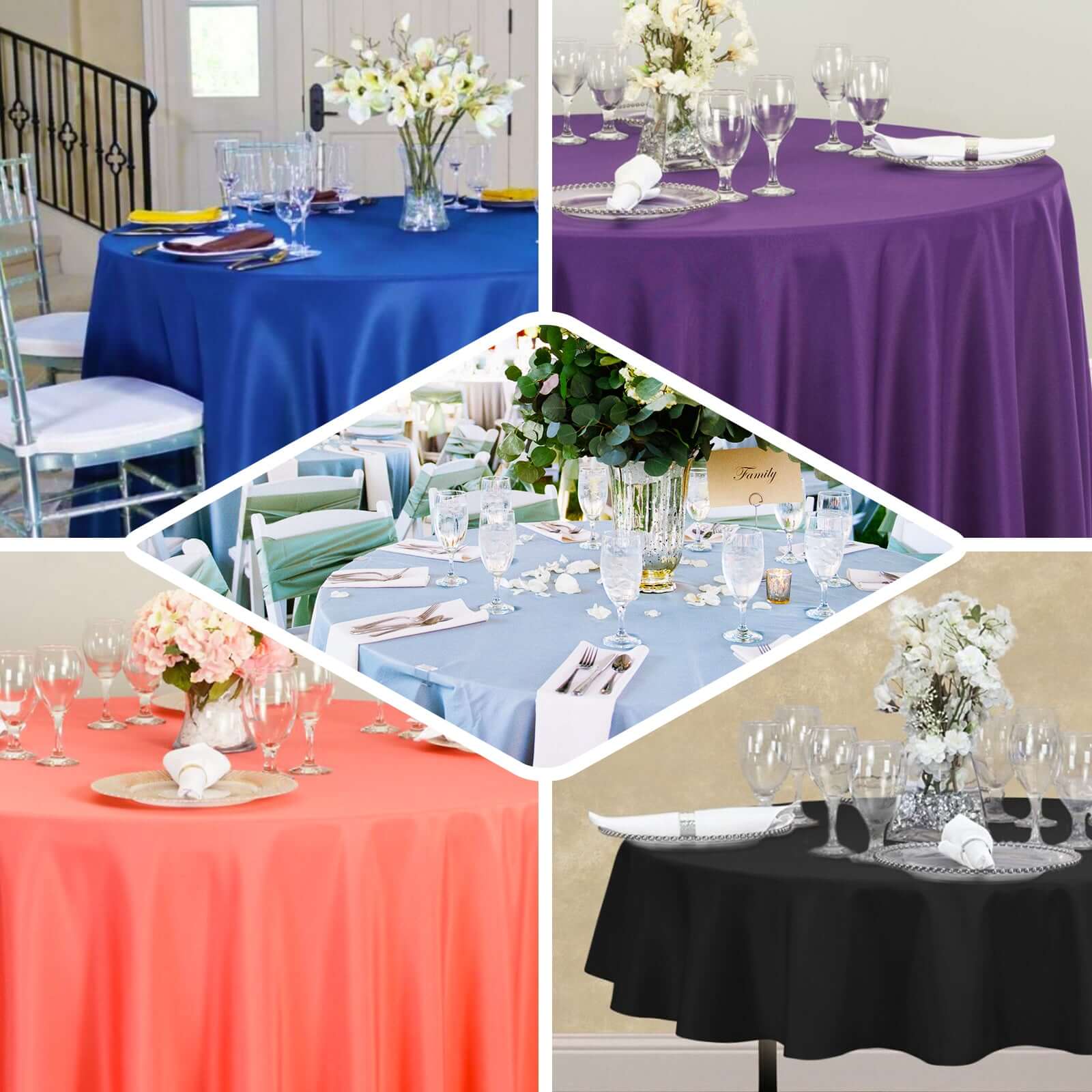 Premium Polyester 90" Round Tablecloth Terracotta (Rust) - Stain and Wrinkle-Resistant Design with 220GSM Thickness Table Cover