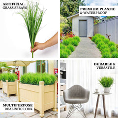 3 Plants 20" Green Artificial Indoor Outdoor Decorative Grass Sprays
