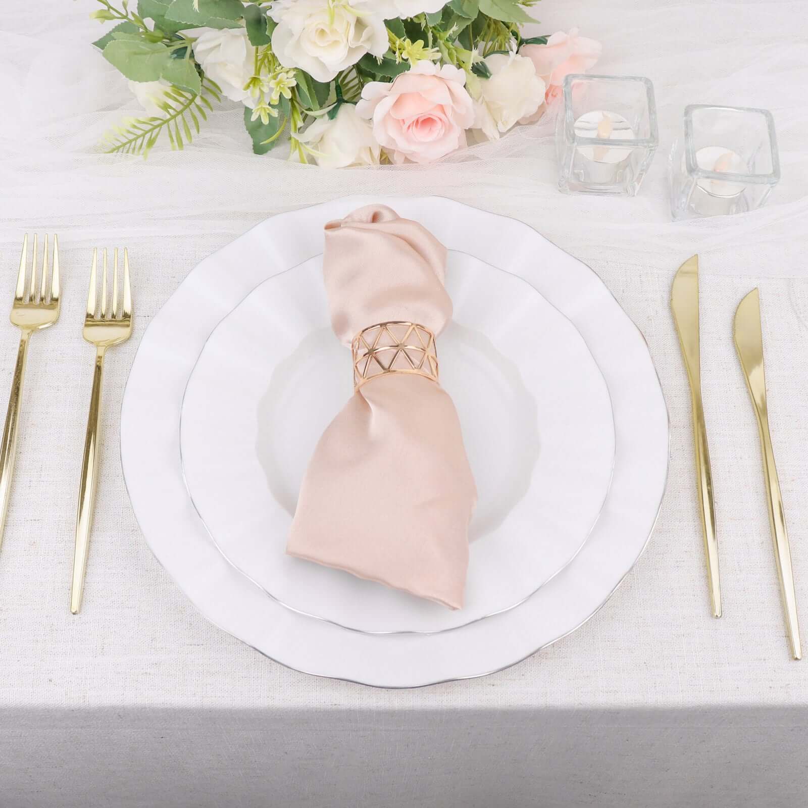 24-Pack Plastic Knives Glossy Gold - Premium Heavy Duty Disposable Flatware Cutlery 8"