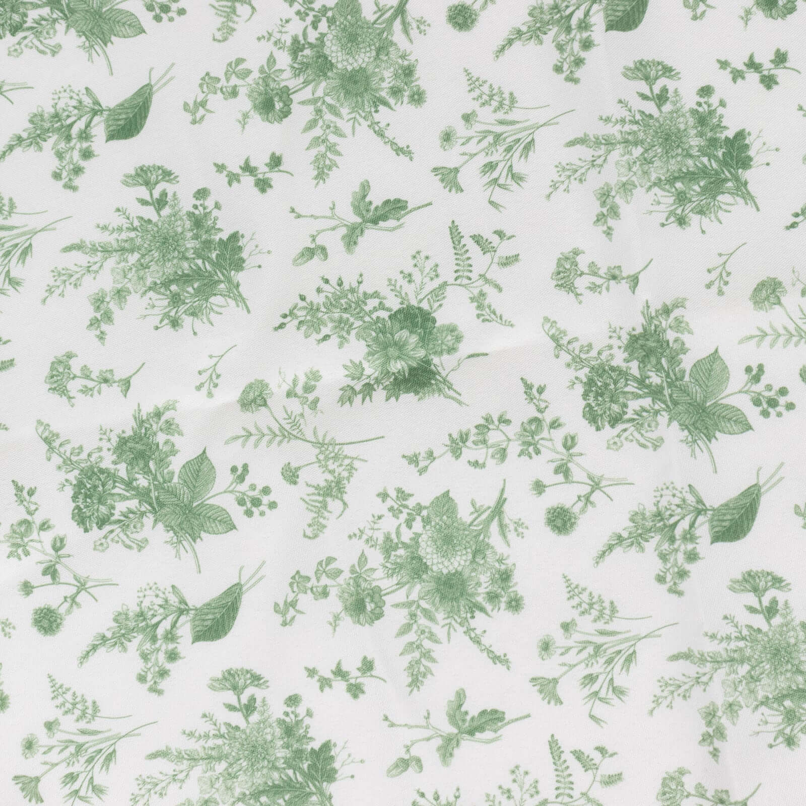 5 Pack Polyester 20"x20" Napkins Dusty Sage Green French Toile Pattern - Stylish Floral Dinner Napkins for Weddings, Events & Parties