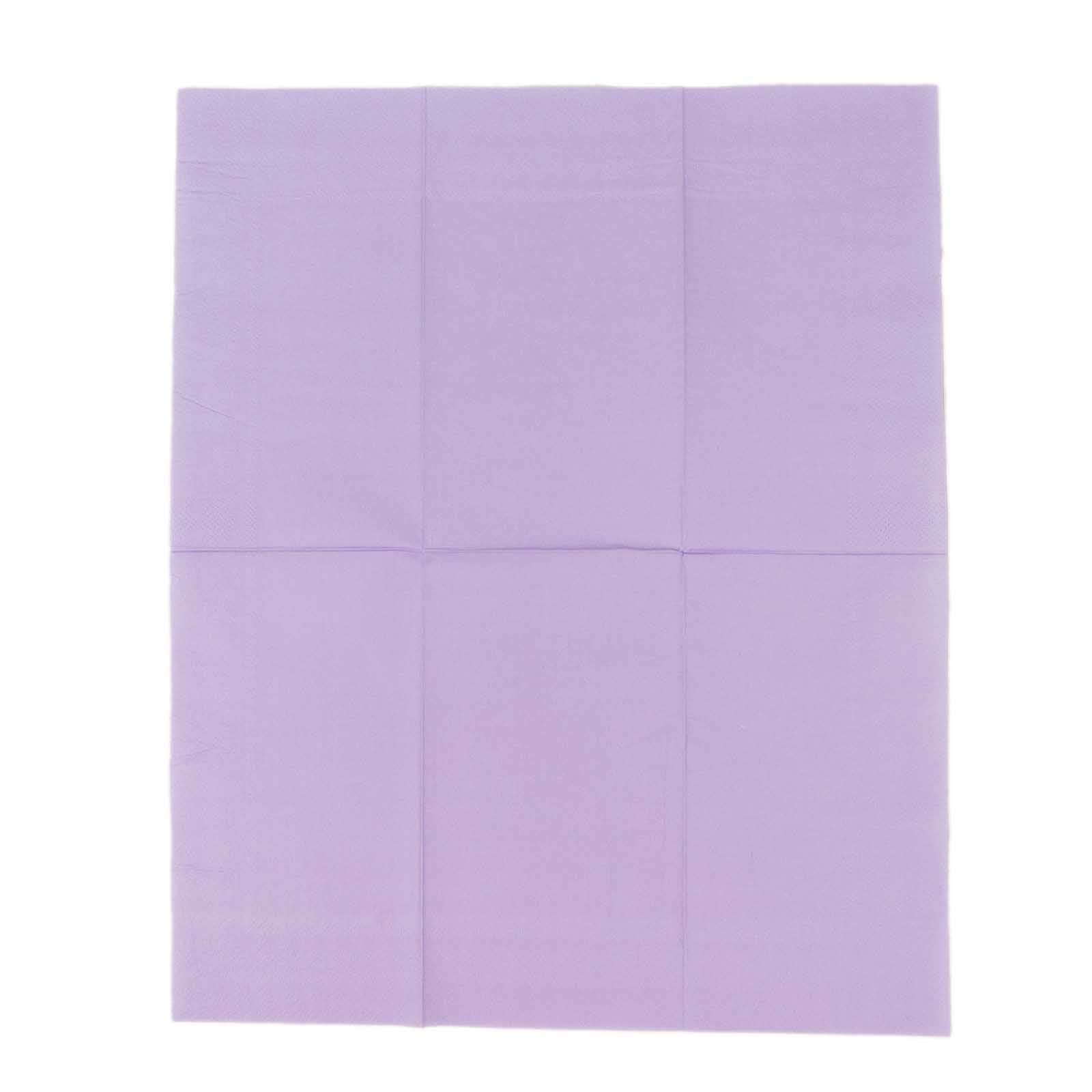 50-Pack Paper Napkins Soft Lavender Lilac - Disposable 2-Ply Cocktail and Beverage Napkins for Weddings