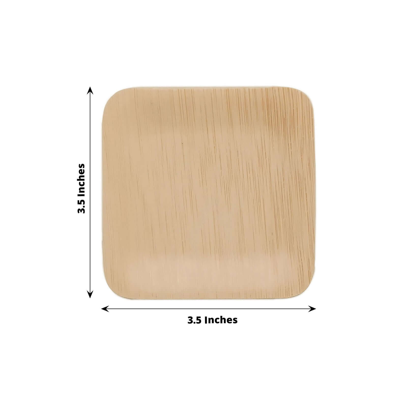 25-Pack Bamboo 3.5" Square Dessert Plates - Natural Eco Friendly Disposable Dinnerware for Farmhouse-Style Events, Parties & Gatherings
