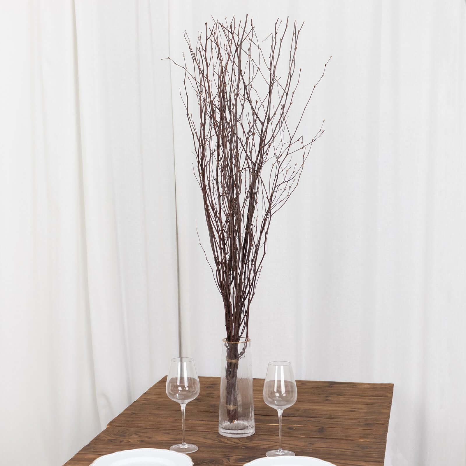 6-Pack Natural Birch Tree Branches 46" Natural - Versatile Extra Long Decorative Dried Willow Twigs Sticks for Vase Centerpiece Wedding Decor