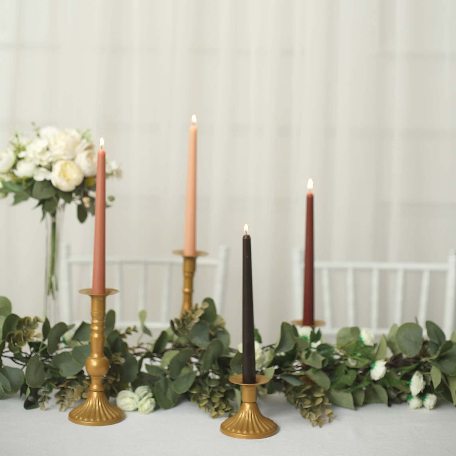 12-Pack Taper Candles Premium Wax Design Mixed Natural - Unscented Candles for Sophisticated Decor 10"