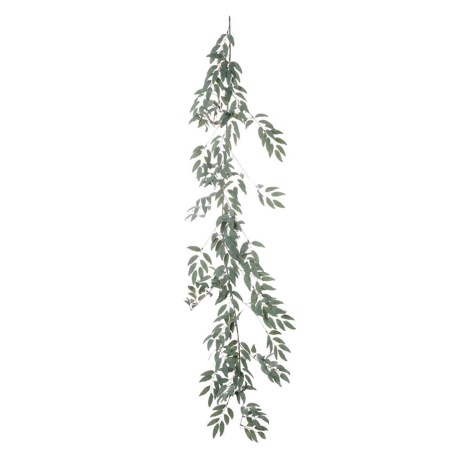 5ft Frosted Real Touch Artificial Willow Leaf Garland, Flexible Vine
