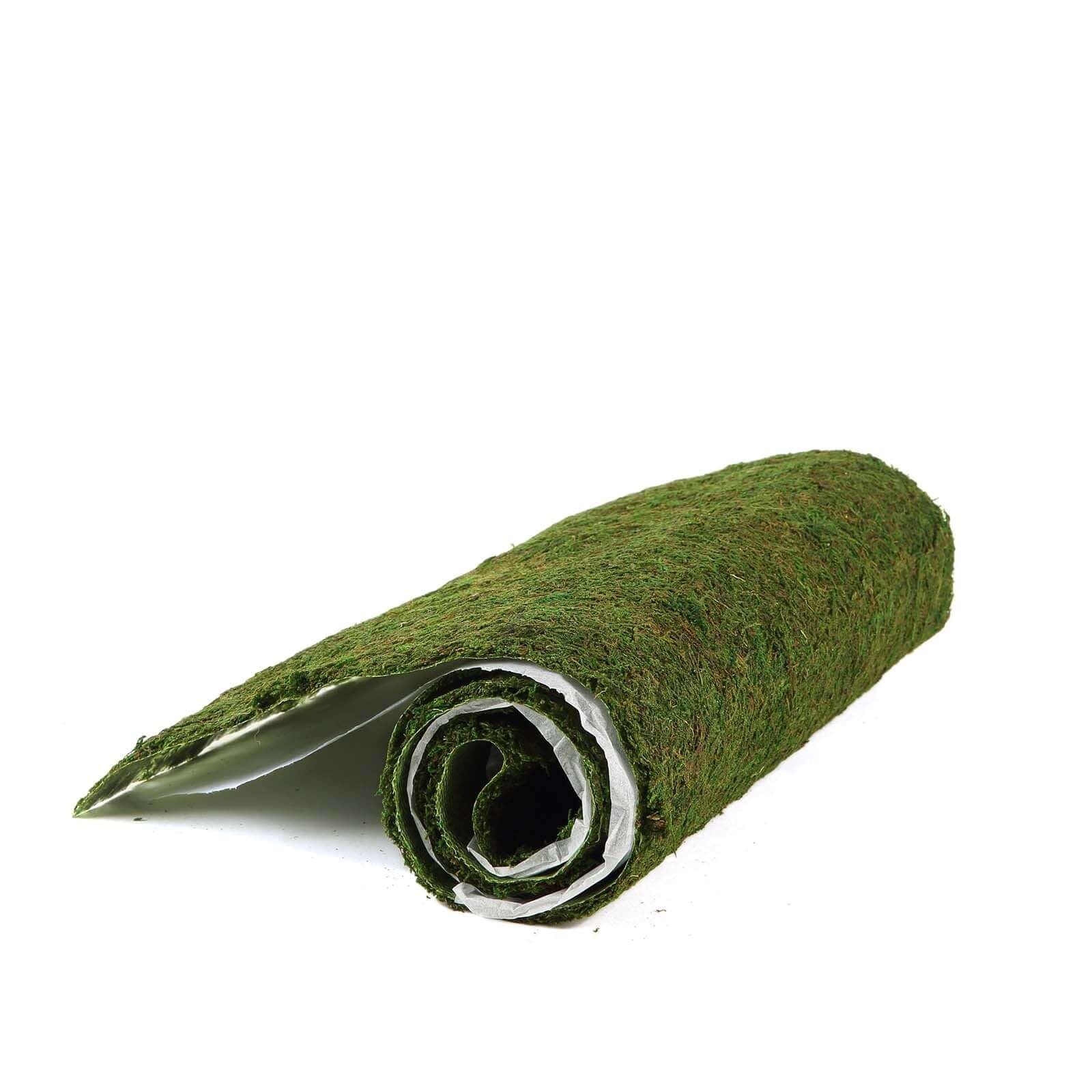 Moss 14"x48" Table Runner Green - Natural Preserved Design with Fishnet Grid for Unique Events