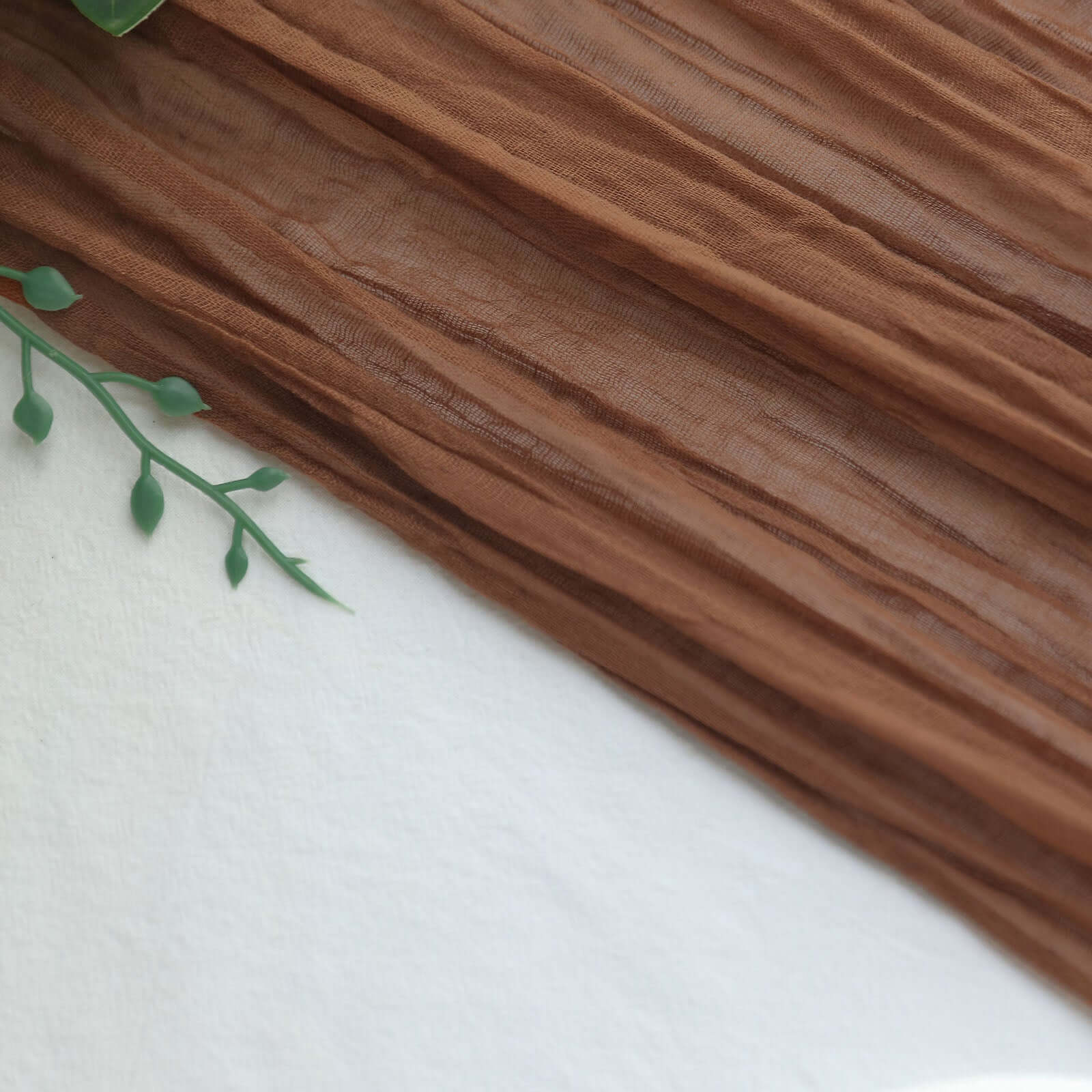 Gauze Cheesecloth 10ft Table Runner Cinnamon Brown - Rustic Boho Style