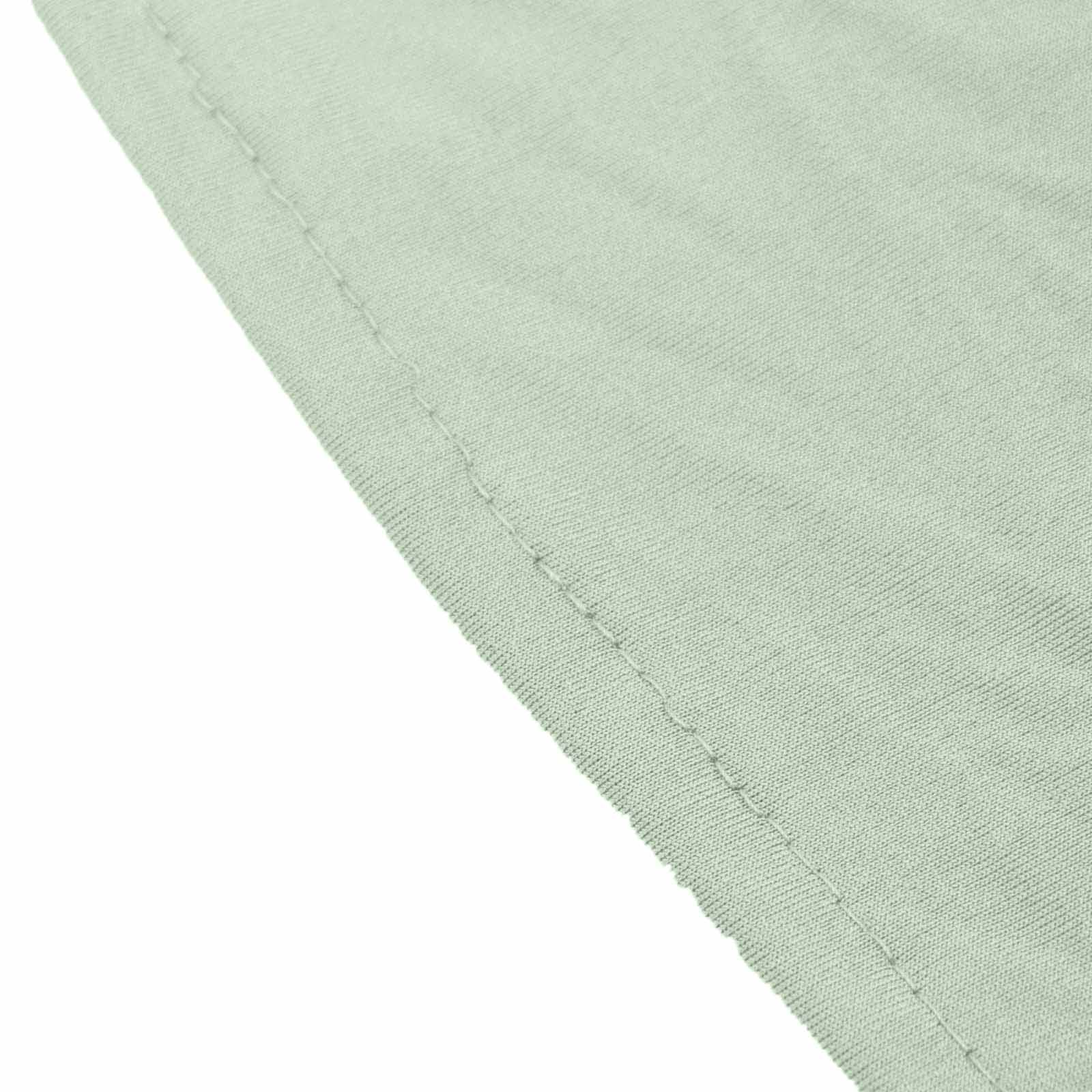 Spandex 32" Round Cocktail Table Cover Skirt Sage Green With Natural Wavy Drapes