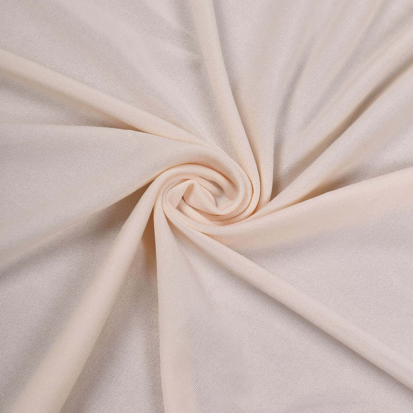 Spandex 32" Round Cocktail Table Cover Skirt Blush With Natural Wavy Drapes