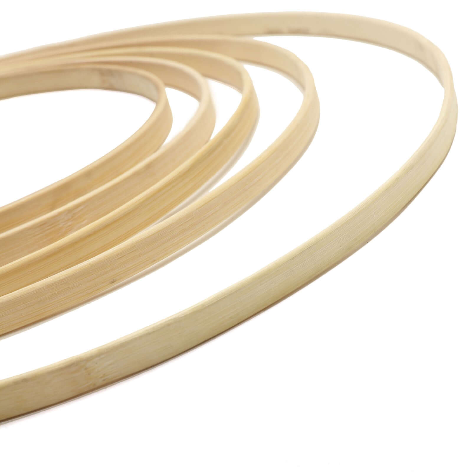 Set of 5 Natural Wooden Rings for Crafts, Floral Hoop Wreath