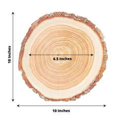 25-Pack Paper 10" Round Dinner Plates in Natural Wood Slice Print - Rustic & Nature-Inspired Disposable Party Plates
