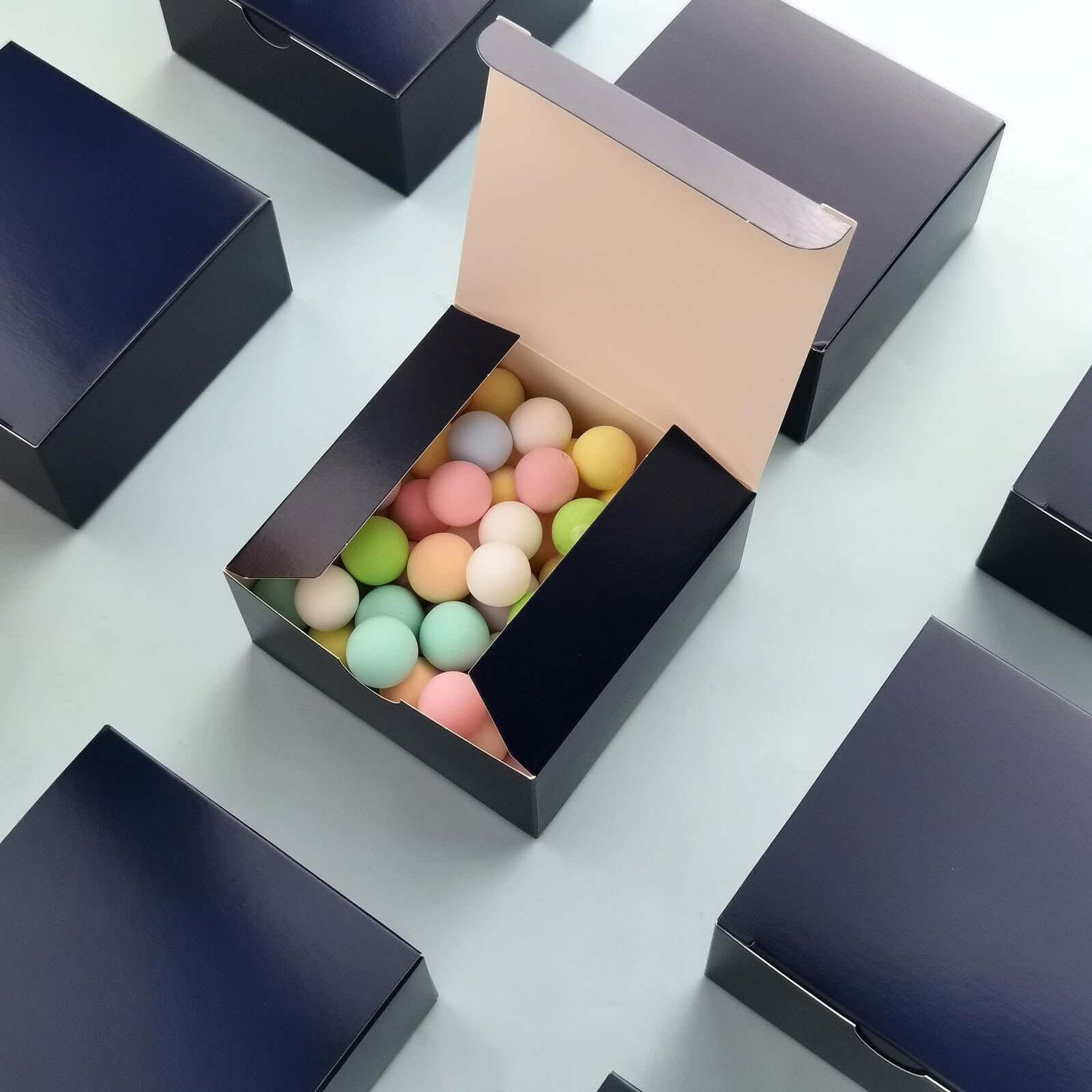 100 Pack 4"x4"x2" Navy Blue Cake Cupcake Party Favor Gift Boxes, DIY