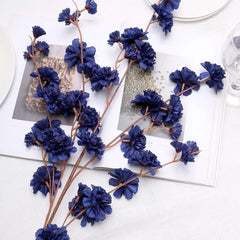 2 Branches 42" Tall Navy Blue Artificial Silk Carnation Flower Stems